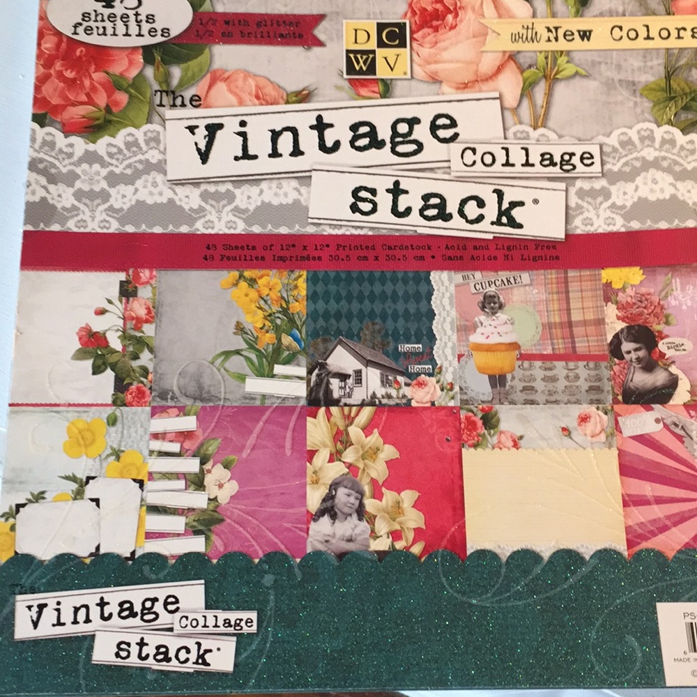 SCRAPBOOK PRINTED CARDSTOCK PAPER VINTAGE STACK